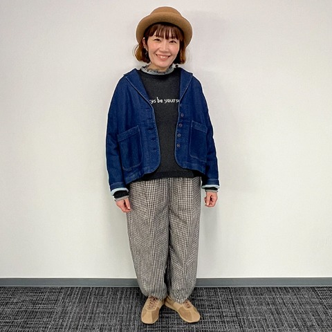 レディース　カットデニムジャケット（Mushroom）