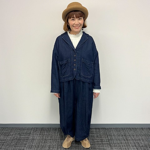 レディース　カットデニムジャケット（Mushroom）