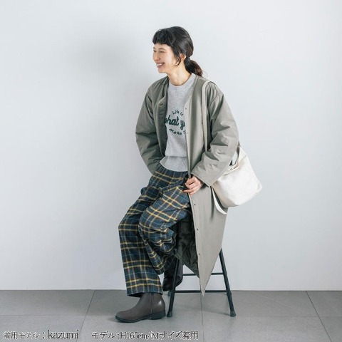 レディース　前釦ロングコート(tsukuru&Lin)