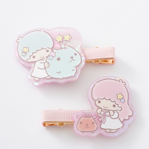 レディース　ヘアクリップ２点セット（カピバラさん×リトルツインスターズ）