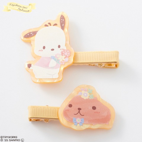 レディース　ヘアクリップ２点セット（カピバラさん×ポチャッコ）