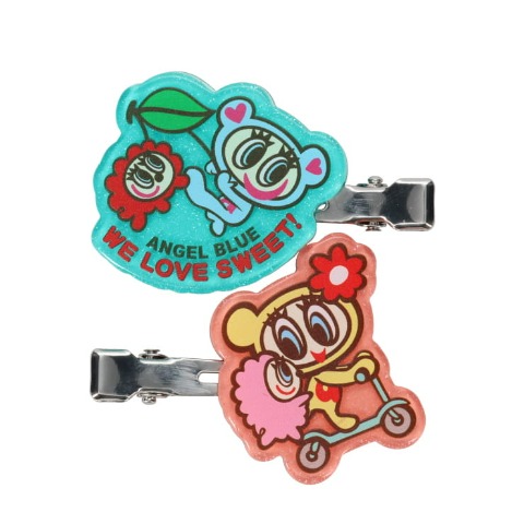 レディース　ヘアクリップ２点セット（ANGEL BLUE）