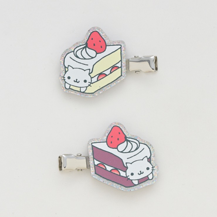 レディース ヘアクリップ2点セット（にゃんにゃんにゃんこ