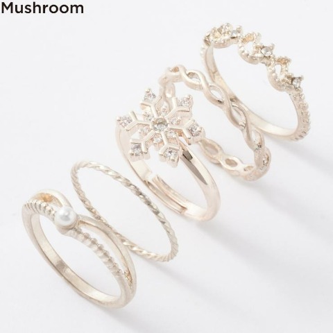 レディース　リング5点セット（Mushroom）