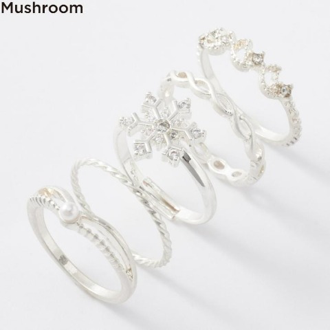 レディース　リング5点セット（Mushroom）
