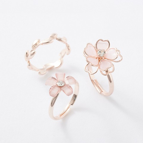 レディース　リング3点セット（桜シリーズ）