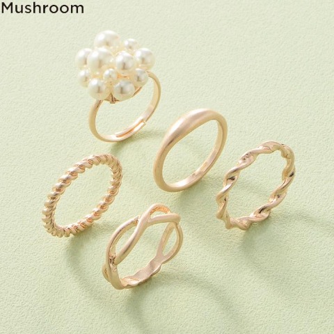 レディース　リング5点セット（Mushroom）