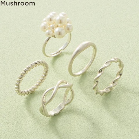 レディース　リング5点セット（Mushroom）