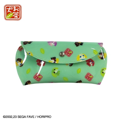 レディース　眼鏡拭き付き眼鏡ケース（お茶犬）