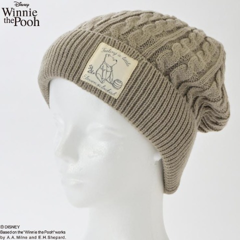 レディース　ニット帽（くまのプーさん）