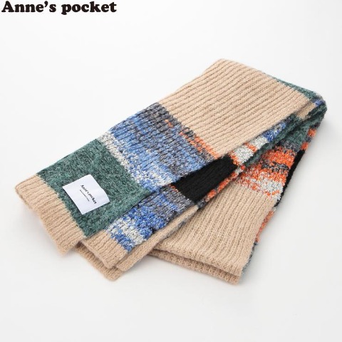 レディース　パッチワーク柄ニットマフラー(Anne's Pocket )