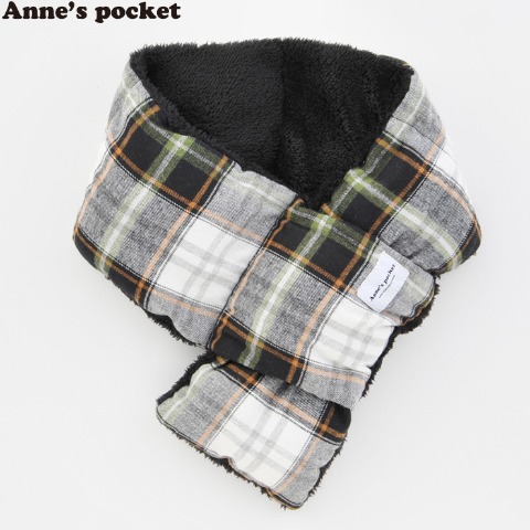 レディース　中綿裏ボアチェックマフラー(Anne's Pocket )