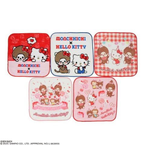 ミニタオル5点セット(モンチッチ×ハローキティ) アソート 220