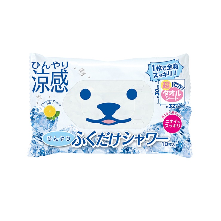 ひんやり ふくだけシャワー（10枚入・ミント＋グレープフルーツ