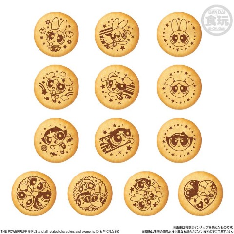 パワーパフガールズ　刺繍缶バッジビスケット（1BOX12個入り）