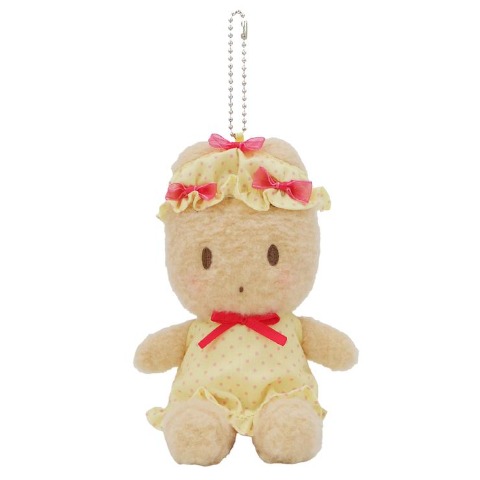 ぬいぐるみキーホルダー（マロンクリーム　ナイトキャップリボン）