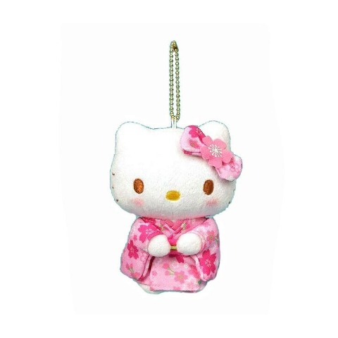 ぬいぐるみキーホルダー（桜着物　キティ）