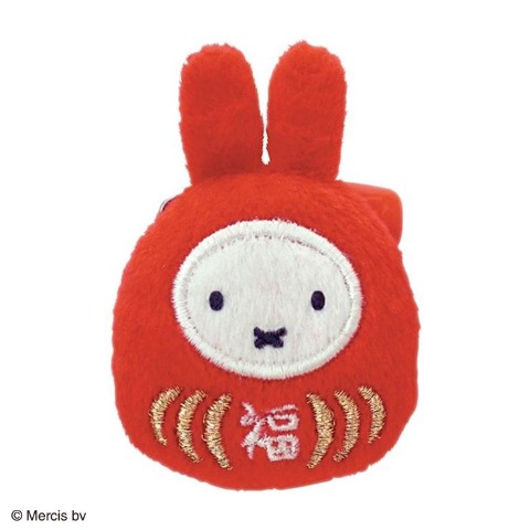 ぬいぐるみマスコットバッジ　ミッフィー福だるま