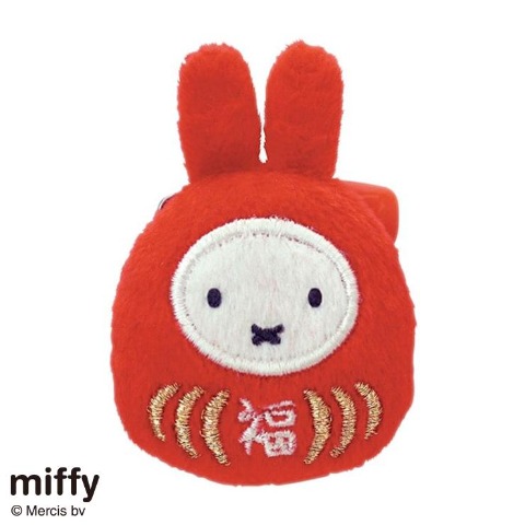 ぬいぐるみマスコットバッジ　ミッフィー福だるま
