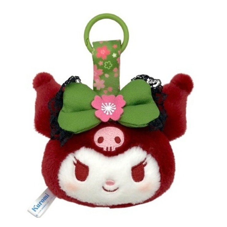 ぬいぐるみキーホルダー フェイスタグ 抹茶着物（クロミ