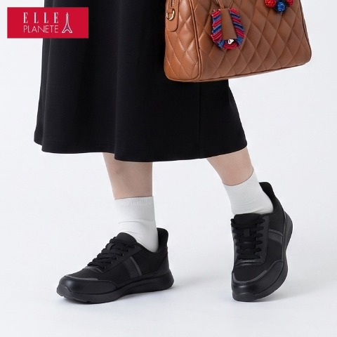 レディース　立ったまま履ける幅広スニーカー（ELLE PLANETE【22.5～25.5cm】）