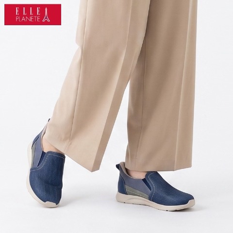 レディース　立ったまま履ける幅広スニーカー（ELLE PLANETE【22.5～25.5cm】）