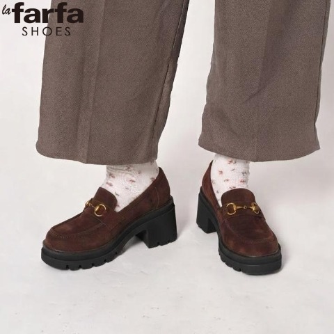レディース　タンク底スニーカーローファー（la farfa SHOES【M+～３L+】）