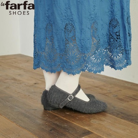 レディース　ラメ使い1ベルトカジュアルシューズ（la farfa SHOES【24.5～26.5】