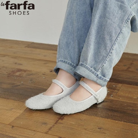 レディース　ラメ使い1ベルトカジュアルシューズ（la farfa SHOES【24.5～26.5】