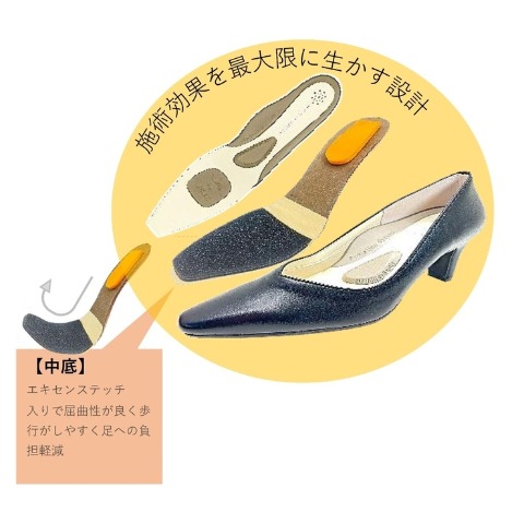レディース　パンプス（姿勢サポート　屈曲パンプス）