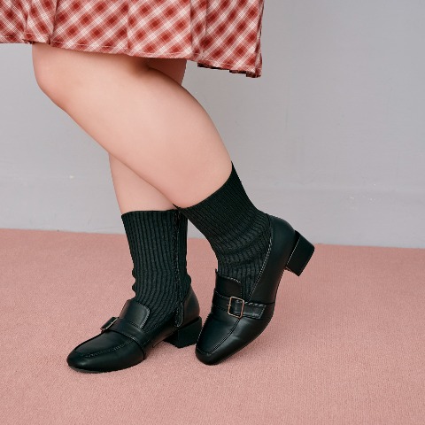 レディース　ニットコンビショートブーツ（la farfa SHOES)
