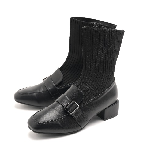 レディース　ニットコンビショートブーツ（la farfa SHOES)