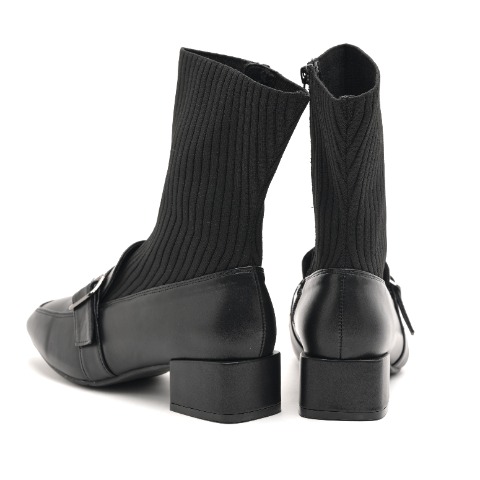 レディース　ニットコンビショートブーツ（la farfa SHOES)