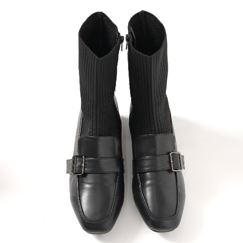 レディース　ニットコンビショートブーツ（la farfa SHOES)