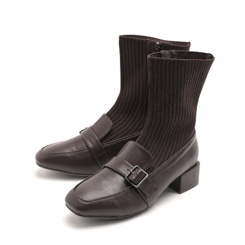 レディース　ニットコンビショートブーツ（la farfa SHOES)