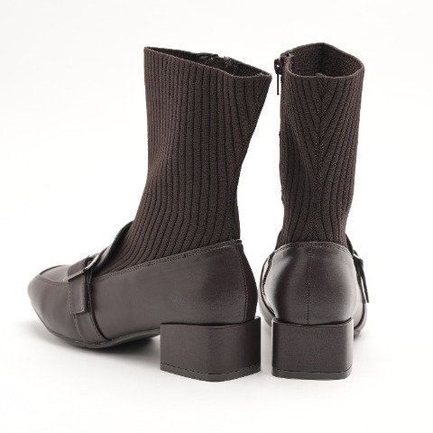 レディース　ニットコンビショートブーツ（la farfa SHOES)
