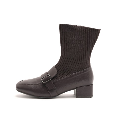 レディース　ニットコンビショートブーツ（la farfa SHOES)