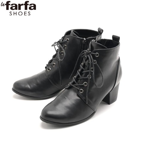 レディース　レースアップショートブーツ（la farfa SHOES)
