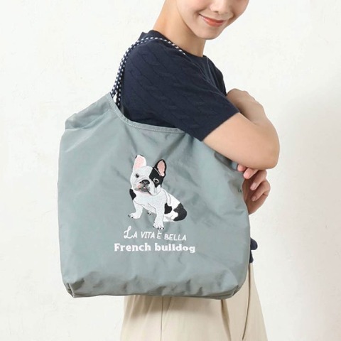 アニマル刺しゅうコードトートバッグ（シュナウザー）