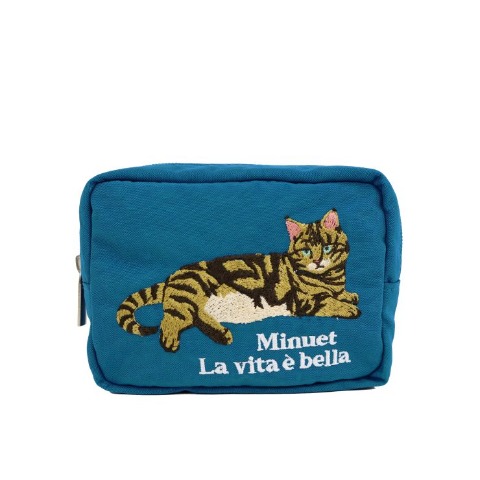 アニマル刺しゅうポーチ（ミヌエット）