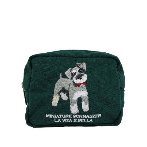アニマル刺しゅうポーチ（シュナウザー）