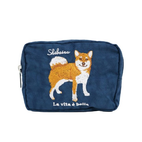 アニマル刺しゅうポーチ（シバイヌ）