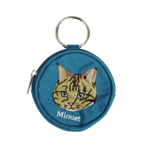 アニマル刺しゅう丸ポーチ（ミヌエット）